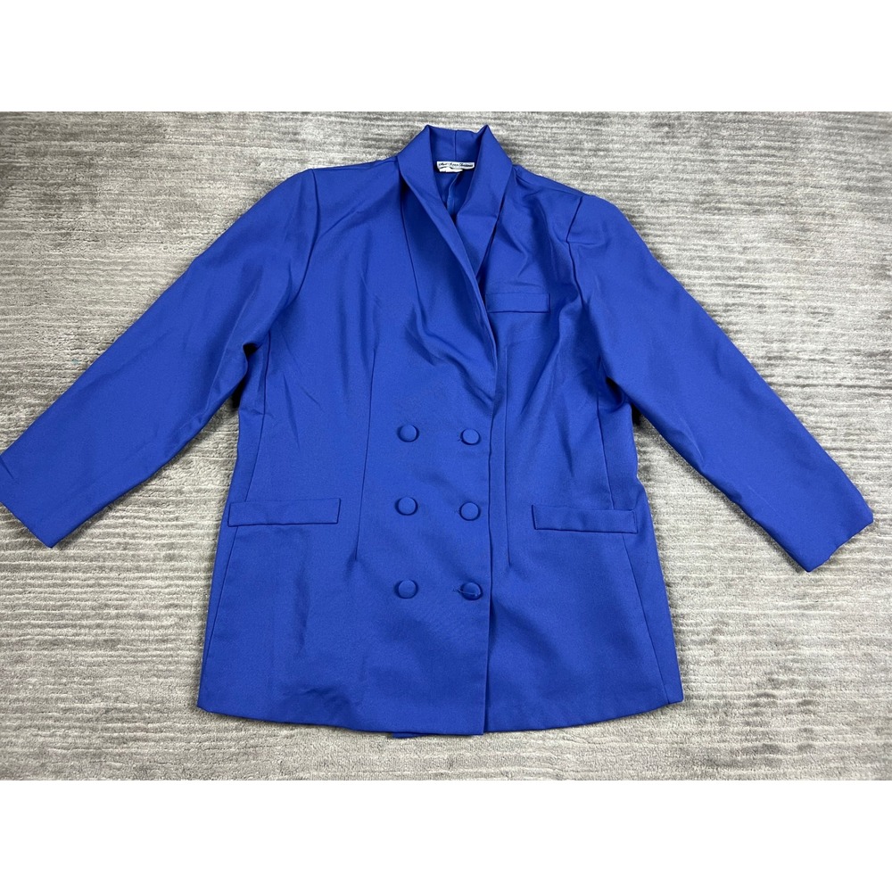 Style Setter Fashions Blazer Womens 8 Royal Blue Double Breasted Vintage 80s USA